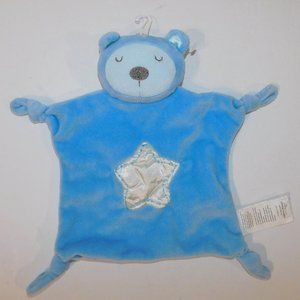 Stepping Stones Blue Bear White Star Baby Plush Security Blanket Lovey nunu